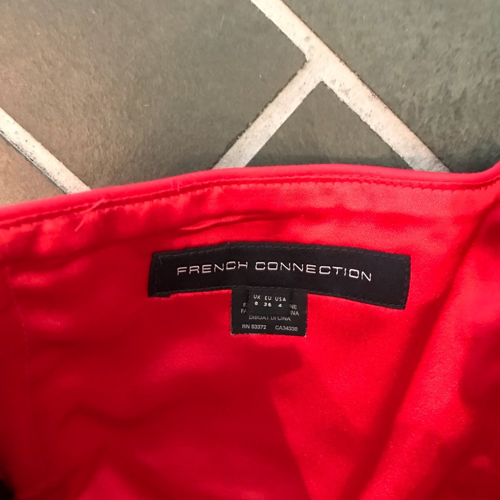 French Connection Red Ruffled Cocktail dress - Picture 6 of 7